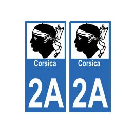 2A Haute-Corse autocollant plaque