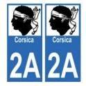 2A Corse aufkleber-typenschild-kennzeichen-auto-sticker-abteilung