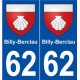 62 Billy-Berclau blason autocollant plaque stickers ville