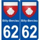 62 Billy-Berclau blason autocollant plaque stickers ville