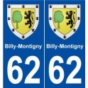62 Billy-Montigny blason autocollant plaque stickers ville
