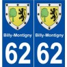 62 Billy-Montigny blason autocollant plaque stickers ville