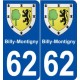 62 Billy-Montigny blason autocollant plaque stickers ville