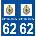 62 Billy-Montigny logo autocollant plaque stickers ville
