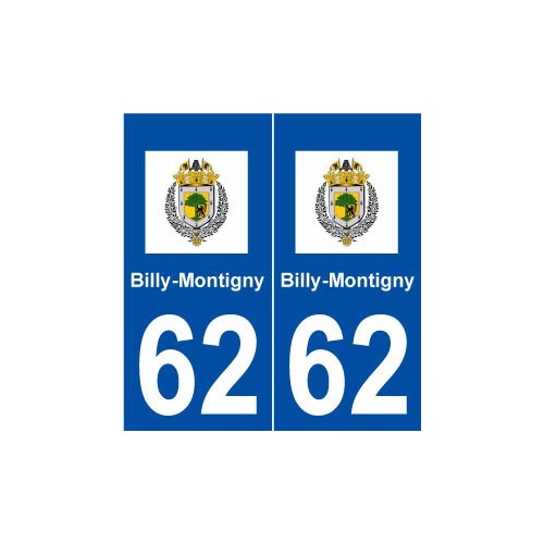 62 Billy-Montigny logo autocollant plaque stickers ville