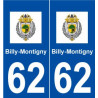 62 Billy-Montigny logo autocollant plaque stickers ville