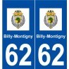62 Billy-Montigny logo autocollant plaque stickers ville