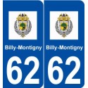 62 Billy-Montigny logo autocollant plaque stickers ville