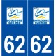 62 Boulogne-sur-Mer logo autocollant plaque stickers ville