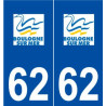 62 Boulogne-sur-Mer logo autocollant plaque stickers ville