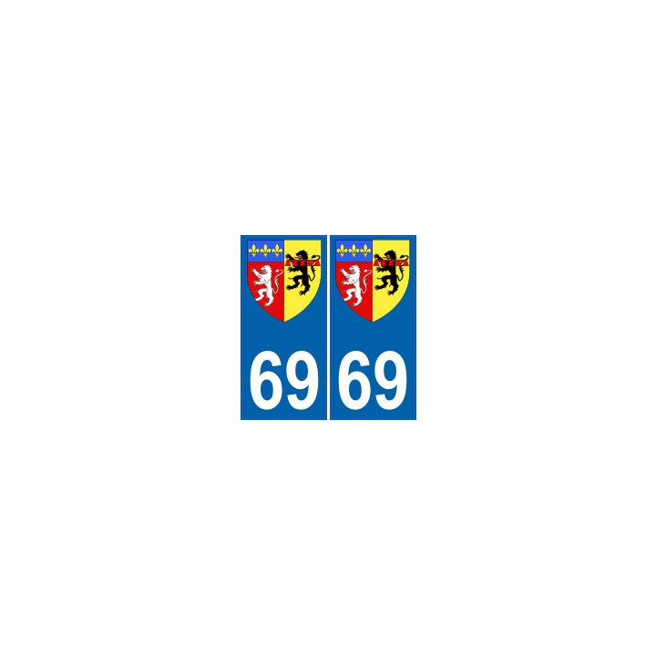 69 Rhône autocollant plaque blason armoiries stickers département