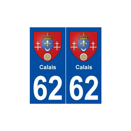 62 Calais blason autocollant plaque stickers ville