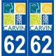 62 Carvin logo autocollant plaque stickers ville