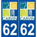 62 Carvin logo autocollant plaque stickers ville