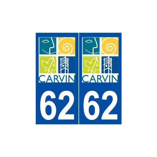 62 Carvin logo autocollant plaque stickers ville