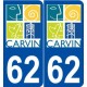 62 Carvin logo autocollant plaque stickers ville