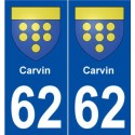 62 Carvin blason autocollant plaque stickers ville