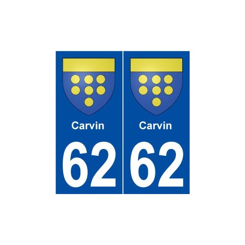 62 Carvin blason autocollant plaque stickers ville