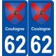 62 Coulogne blason autocollant plaque stickers ville