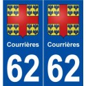 62 Courrières blason autocollant plaque stickers ville