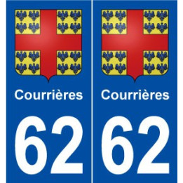 62 Courrières blason autocollant plaque stickers ville