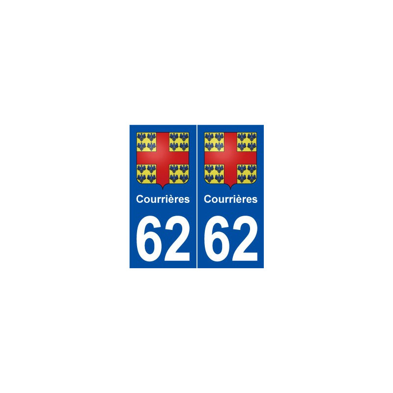62 Courrières blason autocollant plaque stickers ville