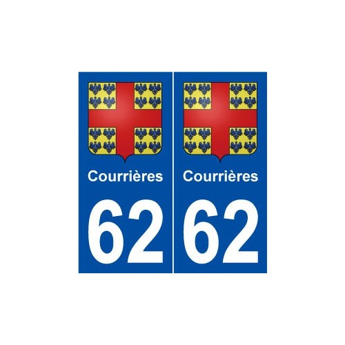62 Courrières blason autocollant plaque stickers ville