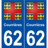 62 Courrières blason autocollant plaque stickers ville