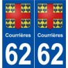62 Courrières blason autocollant plaque stickers ville