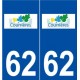 62 Courrières logo autocollant plaque stickers ville
