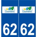62 Courrières logo autocollant plaque stickers ville
