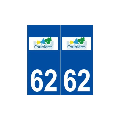 62 Courrières logo autocollant plaque stickers ville