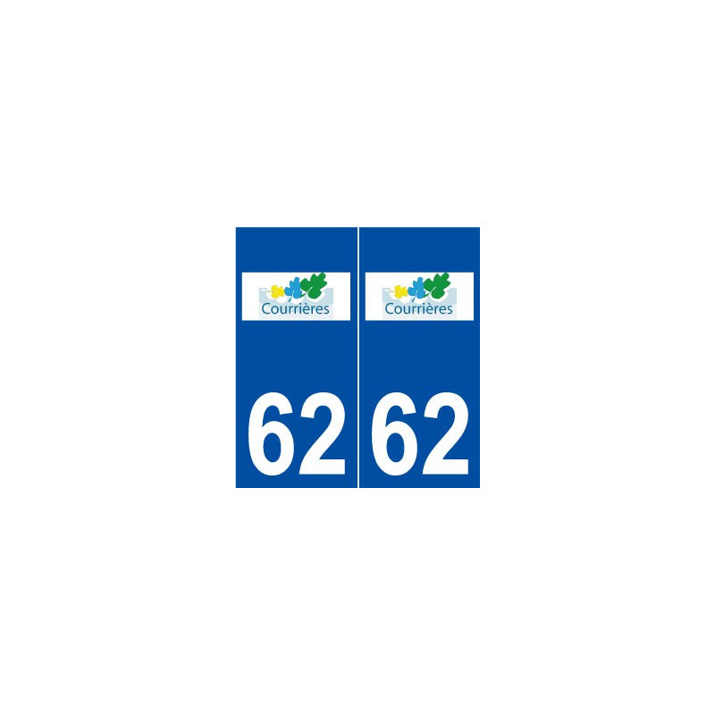 62 Courrières logo autocollant plaque stickers ville