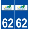 62 Courrières logo autocollant plaque stickers ville