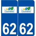 62 Courrières logo autocollant plaque stickers ville