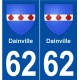 62 Dainville blason autocollant plaque stickers ville