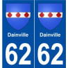 62 Dainville blason autocollant plaque stickers ville