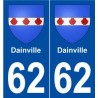 62 Dainville blason autocollant plaque stickers ville