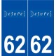 62 Desvres logo autocollant plaque stickers ville