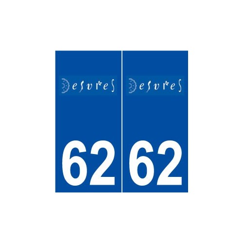 62 Desvres logo autocollant plaque stickers ville