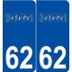 62 Desvres logo autocollant plaque stickers ville