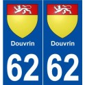 62 Dourges blason autocollant plaque stickers ville
