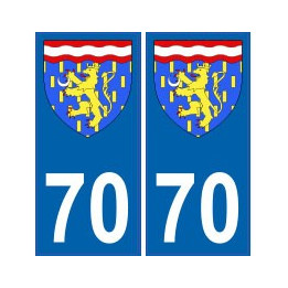 70 Haute-Saône autocollant plaque blason armoiries stickers département