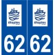 62 étaples logo autocollant plaque stickers ville