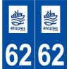 62 étaples logo autocollant plaque stickers ville