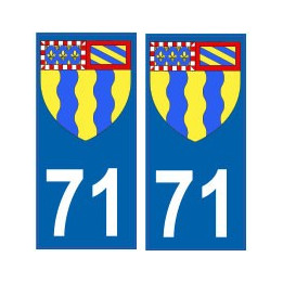 71 Saône et Loire autocollant plaqueblason armoiries stickers département