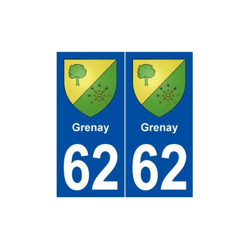 62 Grenay blason autocollant plaque stickers ville