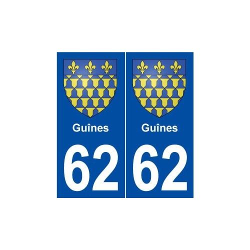 62 Guînes blason autocollant plaque stickers ville