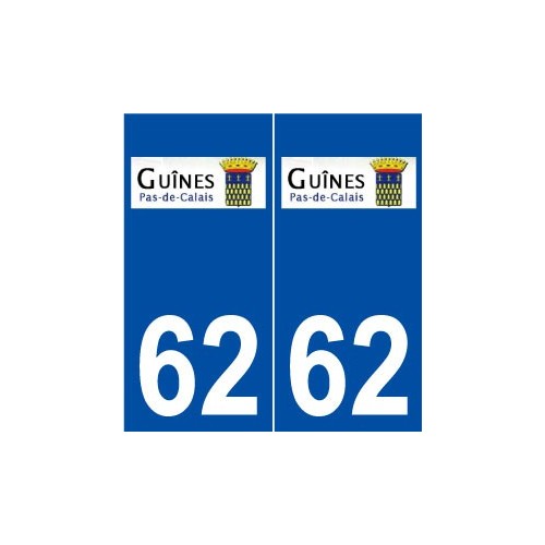 62 Guînes logo autocollant plaque stickers ville