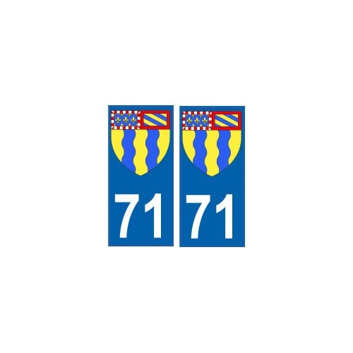71 Saône et Loire autocollant plaqueblason armoiries stickers département
